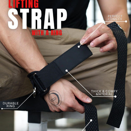 Lifting Straps with D Ring, Heavy Duty Gym Straps with Neoprene Padding