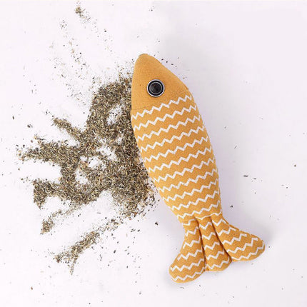 Burlap Fish Catnip Kicker Toy for Cats with Organic Catnip | Engaging Boredom Relief for Playful Kittens
