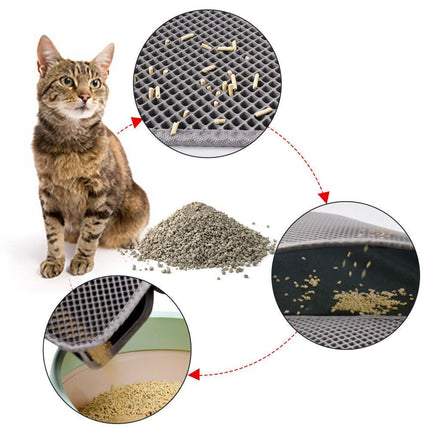 Waterproof Honeycomb Cat Litter Mat with Soft EVA Material | Prevents Litter Scatter and Protects Floors