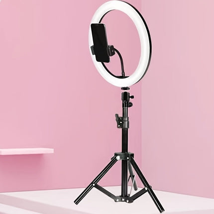 Ring Light with Tripod Stand, 10 Inch LED Photography Light with Phone Holder, Studio Lighting for Makeup and Video
