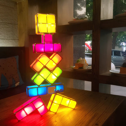 Stackable LED Lighting Blocks Set with Interactive Glow | Creative Customizable Display for Modern Home Decor