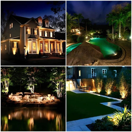 Solar Powered Garden Spotlight with 9 Color Options | Automatic Dusk-to-Dawn Lighting for Outdoor Spaces