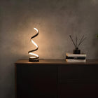 Table Lamps for Living Room, Modern Spiral Desk Lamp, Dimmable Bedside Lamps, USB Plug In or Rechargeable Bedroom Lamp