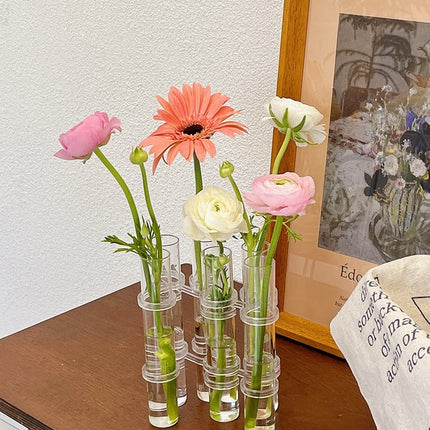 Flower Vases, Glass Tube Bud Vases with Hinges – image 4