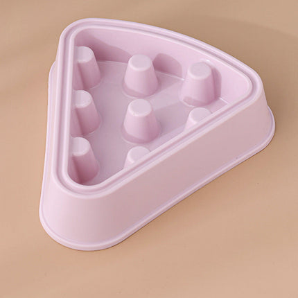 Slow-Feed Pet Bowl for Cats & Dogs in Cartoon Pizza Design | Fun Mealtime Solution to Promote Healthy Eating