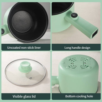 Portable Mini Electric Hot Pot with Keep-Warm Function | Stainless Steel Kitchen Cooker for Steaming and Boiling