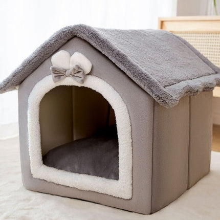 Cozy Foldable Pet House with Self-Warming Fabric | Durable & Portable Winter Bed for Dogs and Cats