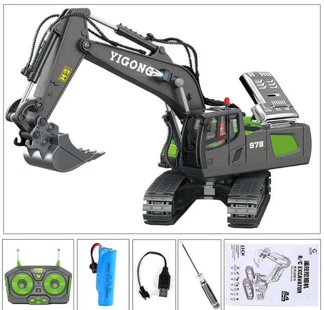 Remote Control Excavator Ready to Run, RC Excavator Toy with Working Arm and Bucket, RC Digger Construction Vehicle Toy