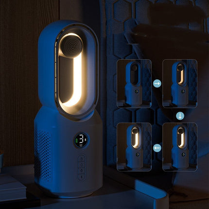Bladeless Fan with Bluetooth Speaker & LED Night Light | Adjustable Airflow & Safe Design for Home Comfort