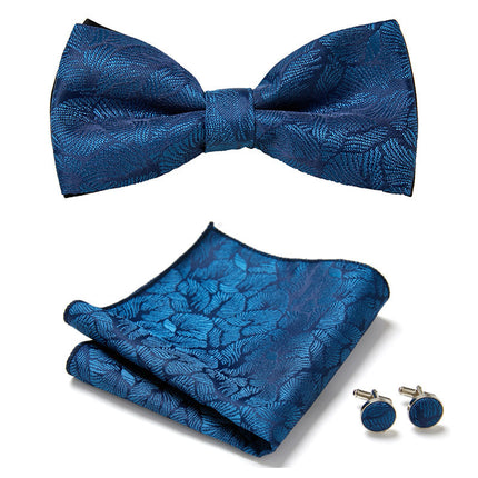 Bow Tie Set with Pocket Square and Cufflinks, Floral Bow Tie – image 10