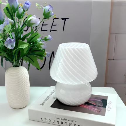 Hand-Blown Glass Lamp with Unique Patterns | Dimmable Lighting for Elegant Home Ambiance