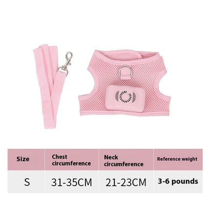 Wearable Air Conditioner Dog Harness with Cooling System & Light-Up Feature | Comfortable Safety Solution for Small Dogs