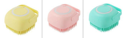 Silicone Dog Bath Brush with Shampoo Dispenser | Gentle Massage Tool for Effective Pet Cleaning