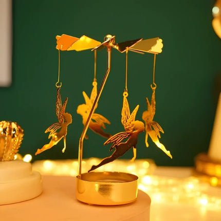 Candle Carousel with Spinning Ornaments for Ambient Light | Elegant Home Décor Accent for Cozy Evenings