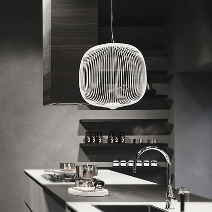 Ceiling Light Fixture, Iron Suspension Pendant Light with Height Adjustable Wire – image 5