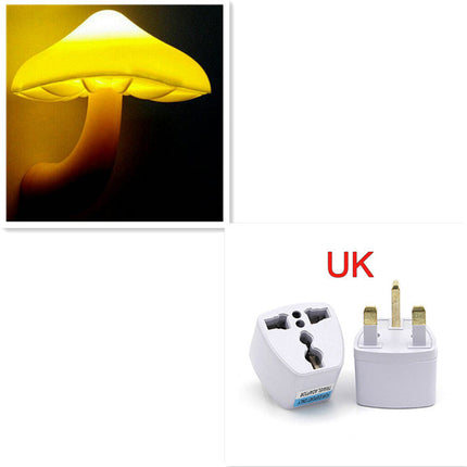 LED Mushroom Night Light with Light Sensor | Warm Yellow Glow for Cozy Home Ambiance