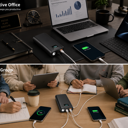Vepine Portable Power Bank 20000mAh with Digital Display & LED Flashlight – Fast Charging Portable Charger, Best Power Bank for iPhone, Samsung & USB Devices