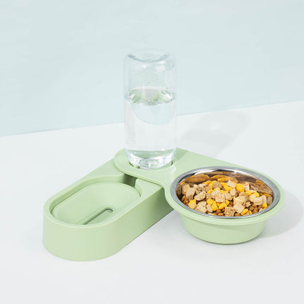 Automatic Pet Feeder with Stainless Steel Bowl & Water Dispenser | Efficient Mealtime Solution for Cats