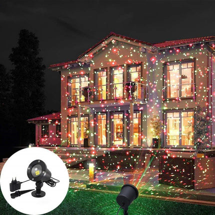 Outdoor Christmas Light Projector, Red and Green LED Projector Light with Stake, Outdoor Christmas Decorations for Yard