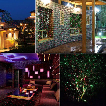 Outdoor Christmas Light Projector, Red and Green LED Projector Light with Stake