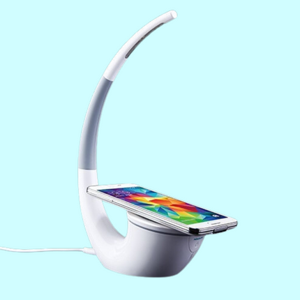 Wireless Charging Table Lamp with Touch Dimming | Modern Design for Home and Office Illumination