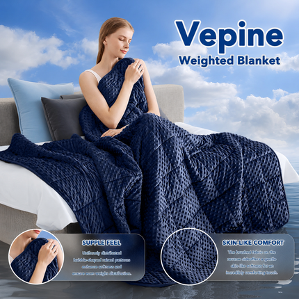 Cozy Comfort | Dots Weighted Blanket with Cooling Microfiber | All-Season Softness for Ultimate Relaxation