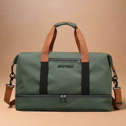 Gym Bag with Shoe Compartment, Waterproof Travel Duffel Bag, Weekender Bag for Swim and Sports