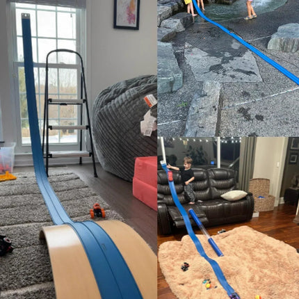 Race Track, Flexible Car Track Playset with Toy Cars and Tunnels