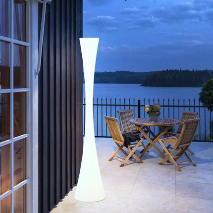 Weatherproof Floor Lamp with Hourglass Design & Remote Control | Versatile Illumination for Indoor and Outdoor Spaces