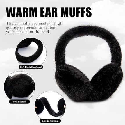 Winter Ear Muffs, Faux Fur Earmuffs Foldable – image 13