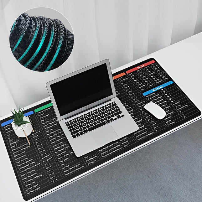 Large Mouse Pad with Office Shortcut Keys, Gaming Desk Mat
