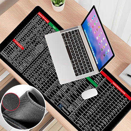 Large Mouse Pad with Office Shortcut Keys, Gaming Desk Mat, Anti Slip Desk Pad for Keyboard, Office Desk Accessories