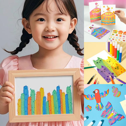 Arts and Crafts for Kids, Rainbow Scratch Art Postcards – image 10