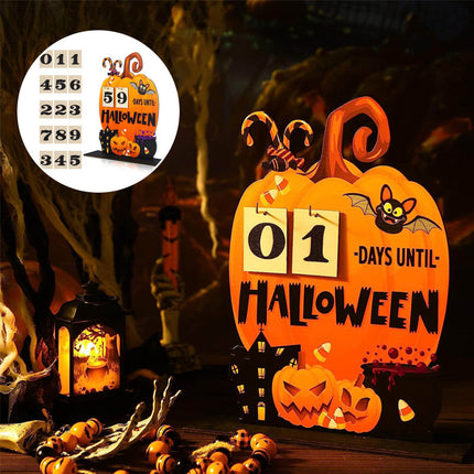 Wooden Advent Calendar for Halloween, Halloween Countdown Calendar 30 Days