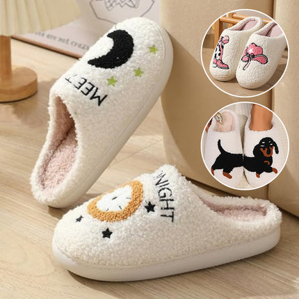 Slippers for Women, Cute Dog Slippers with Non Slip Sole, Plush House Slippers for Indoor and Outdoor, Cozy House Shoes