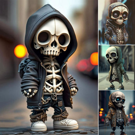 Cool Skeleton Figurines, Resin Skull Art Sculpture, Home Decor, Room Decor, Bookshelf Decor, Desk Accessories