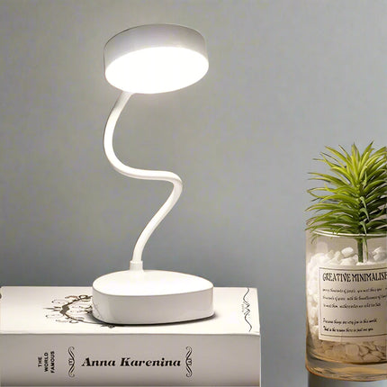 LED Desk Lamp with Gooseneck, Bedside Lamp for Bedroom, Dimmable USB Reading Light with 3 Light Colors
