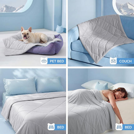 Cool Comfort | Premium Cooling Dog Blanket for Small & Medium Dogs with Q-max > 0.4 | Washable Calming Mat for Couches & Beds