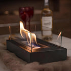 Tabletop Fireplace with Tempered Glass Panels | Elegant Indoor & Outdoor Ambiance for Cozy Gatherings