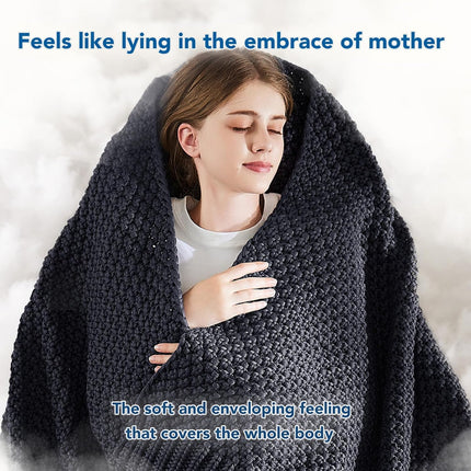 Cozy Comfort | Knitted Weighted Blanket with Cooling Microfiber | All-Season Softness for Ultimate Relaxation