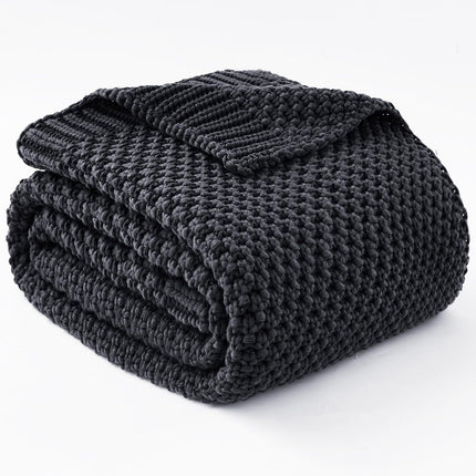 Cozy Comfort | Knitted Weighted Blanket with Cooling Microfiber | All-Season Softness for Ultimate Relaxation