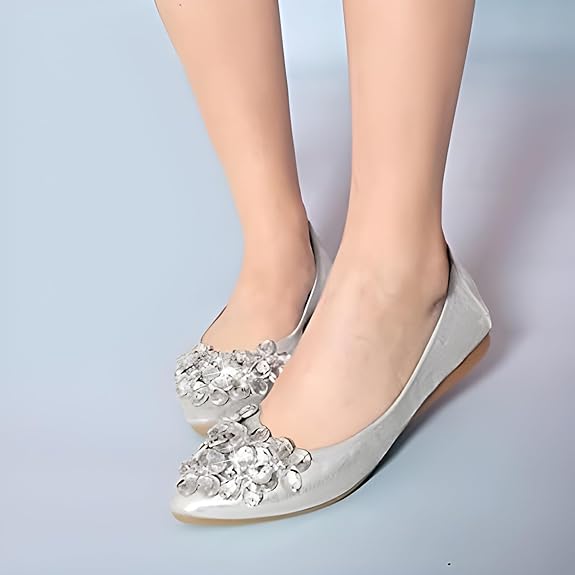 Ballet Flats for Women, Rhinestone Ballerina Flats