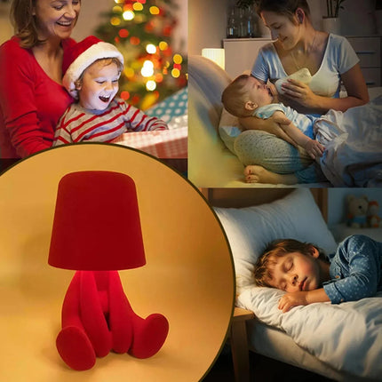 Bedside Lamp for Kids, Rechargeable Cordless Table Lamp with Soft Plush Figure, Cute Night Light for Childrens Bedroom