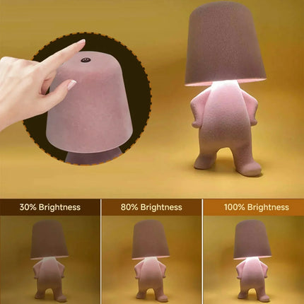 Bedside Lamp for Kids, Rechargeable Cordless Table Lamp with Soft Plush Figure