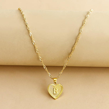 Gold Necklace for Women, Heart Initial Necklace with Engraved Initial – image 4