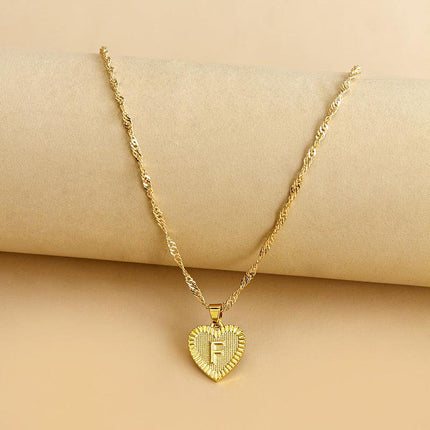 Heart Initial Necklace with Engraved Initial, Heart Pendant Necklace – image 7