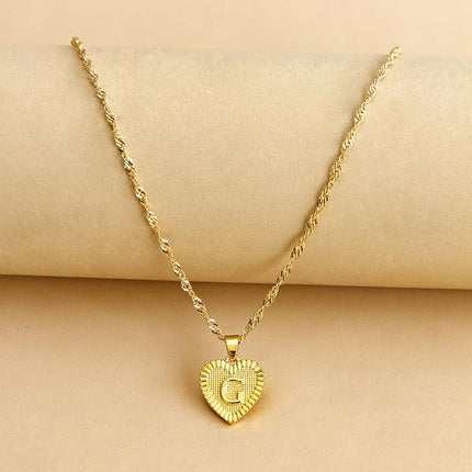 Gold Necklace for Women, Heart Initial Necklace with Engraved Initial – image 8