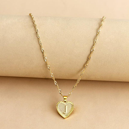Heart Initial Necklace with Engraved Initial, Heart Pendant Necklace – image 11
