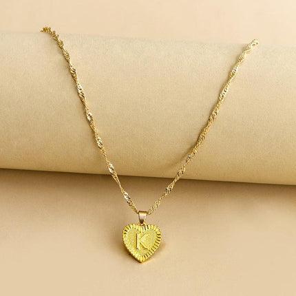 Gold Necklace for Women, Heart Initial Necklace with Engraved Initial – image 12