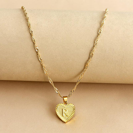 Heart Initial Necklace with Engraved Initial, Heart Pendant Necklace – image 19